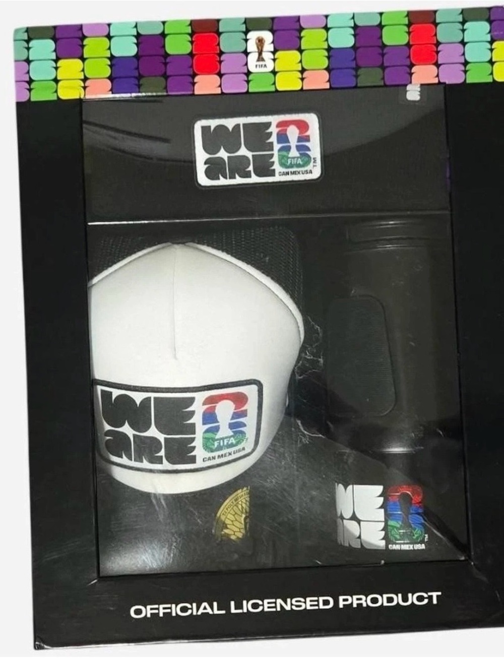 Official Licensed FIFA “We Are”3 piece set Trucker hat Black Beanie 20oz tumbler